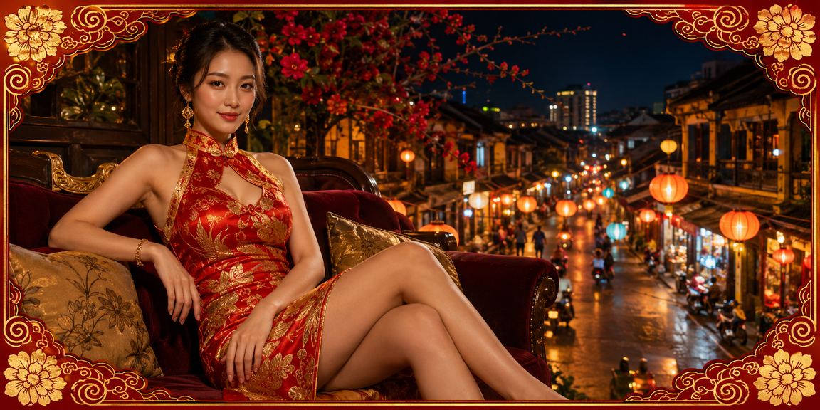Người chơi theo dõi cá cược trong không gian đèn lồng Hà Nội về đêm
